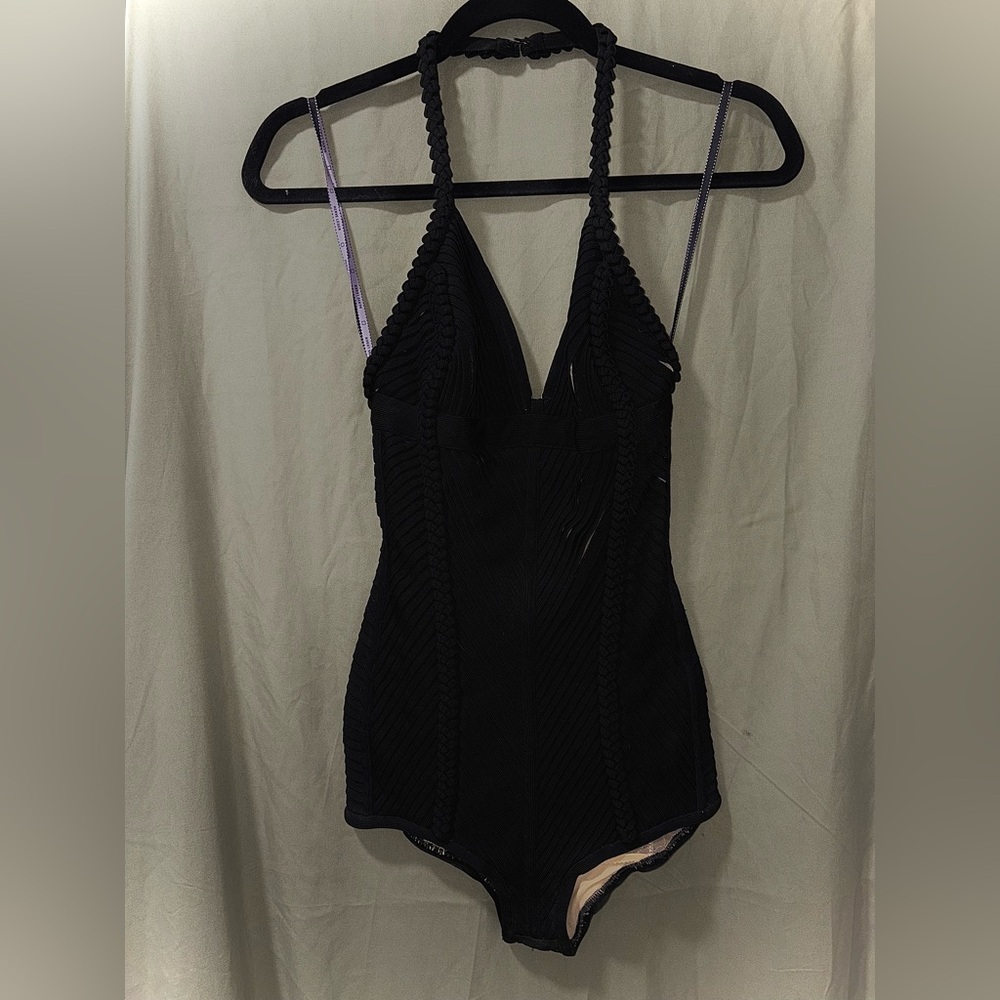 Herve Leger Black Braided Swimsuit